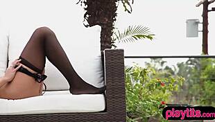 Petite babe explores her tight body with soft touches 😍