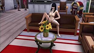 Hey, check out this tattooed babe with big tits getting muff dived at the bar