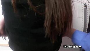 Two mall cops and one lovely milf for a threesome at work