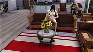 Hey, check out this tattooed babe with big tits getting muff dived at the bar