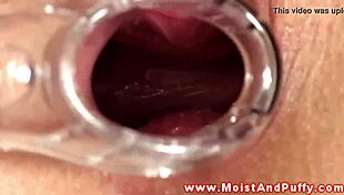 Puffy Peach Teen Teases with Speculum in Solo Play