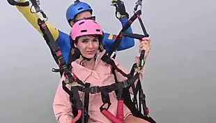 Paragliding in Costa Rica, while producing intense ejaculation