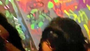 Latina with big natural tits got bent over and fucked by monster cock in party bathroom, then came in mouth