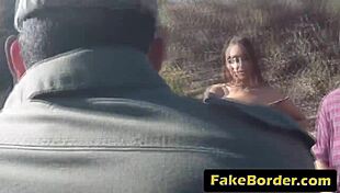 fake mexican border patrol lures beautiful brunette