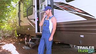 Trailertrashboys intense rough outdoor sex with chris damned and beaux morgan's monster cocks and blowjobs.