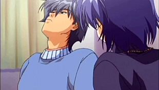 Horny hentai babe rides hard cock wild