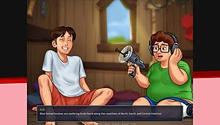 Blonde gets huge facial at party!