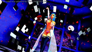 half-naked girl dancing in hentai anime world