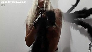 Happy New Year with Horny Blonde Wife in Costume Showing Big Natural Tits