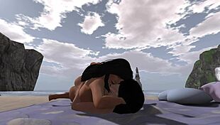 Girls licking pussies on beach