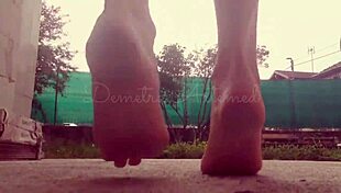 bare feet on display in a simple fetish scene