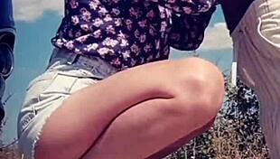 After Licking His Cock He Sprayed Her Lips With Cum!