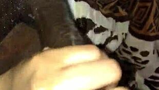 Pretty girl masturbates monster cock