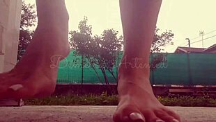 bare feet on display in a simple fetish scene