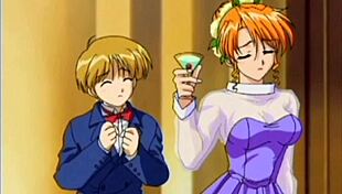 Horny hentai babe rides hard cock wild