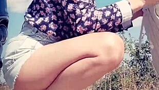 After Licking His Cock He Sprayed Her Lips With Cum!