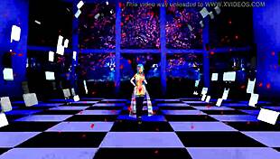 half-naked girl dancing in hentai anime world