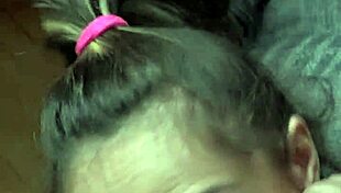 Candie Cross goes on her knees for a facial