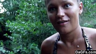 girlfriend boldly teases boyfriend in bikini flashing