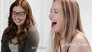 Super Shy Girls Scarlett Sage and Leana Lovings Let Loose in Lesbian Fun!