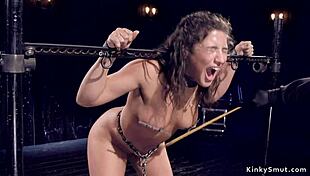Ass clamps and whipping rough BDSM