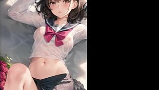 ai illustration of anime character with big tits