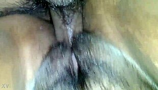 Fat pussy lips stretch wide as they take an 8-inch cock deep inside with detailed action.