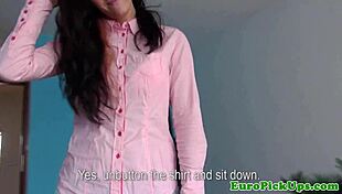 Euro girl next door gets nude for cash