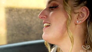 On the road, Charlie teases to the brink of cumming while driving.