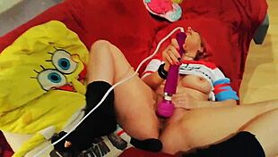 Watch Gemma Gomory Transform Into Harley Quinn And Get Wild With Toys And Cum!