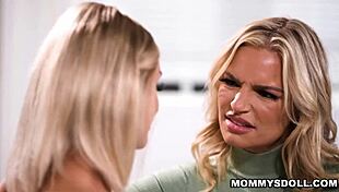 Sexy Blonde Emma Hixx Helps Stepmom Rachel Cavalli Prepare Lapdance