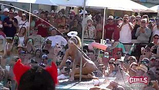 Watch these sluts twerking pussies at the Key West pool party