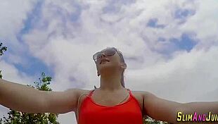 Big booty slut gets railed outdoor