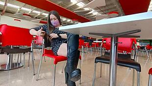 Latina Wife Seduces Strangers in Mall with Big Tits and Curvy Body.