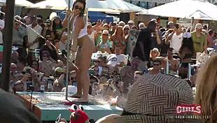Watch these sluts twerking pussies at the Key West pool party