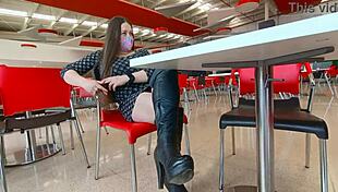 Latina Wife Seduces Strangers in Mall with Big Tits and Curvy Body.