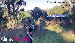 The sex in a cabin during an Alina Novak outdoor adventure
