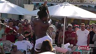 Watch these sluts twerking pussies at the Key West pool party