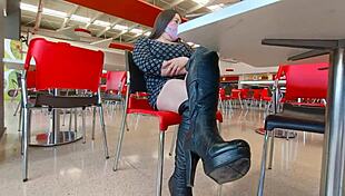 Latina Wife Seduces Strangers in Mall with Big Tits and Curvy Body.