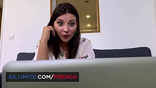Tiny French girl Megane Lopez rides a big black cock