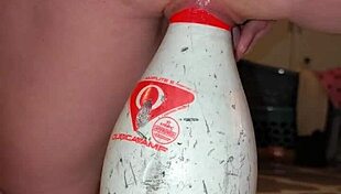 German Milf Squirts Intensely After Extreme Bowling Pin Insertion With Vibrator