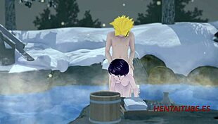 In Boku No Hero, Denki Fucks Jiro Roughly In A Hotspring