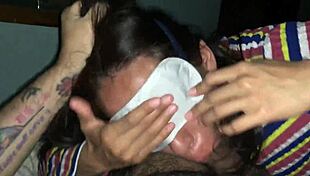 Petera Argentina with blindfolded eyes sucks dick passionately!