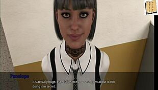 Shauna the brunette teacher relaxes with big ass in college hentai cartoon