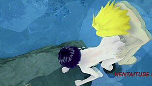 In Boku No Hero, Denki Fucks Jiro Roughly In A Hotspring