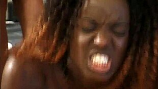 Ebony cheerleader sucking uncle's cock in doggy interracial