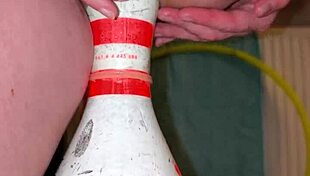 German Milf Squirts Intensely After Extreme Bowling Pin Insertion With Vibrator