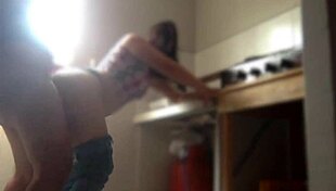 In the kitchen she gets hot and likes me to fuck her standing up