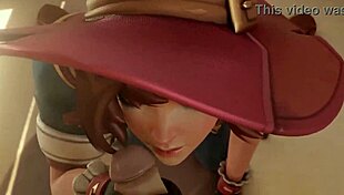 Intriguing 3D edit featuring Kiriko in a unique scene