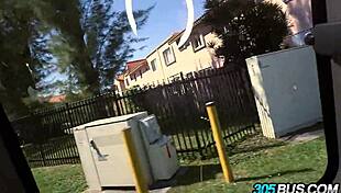 Sara Jay's massive backside drilled hard on the wild 305bus ride